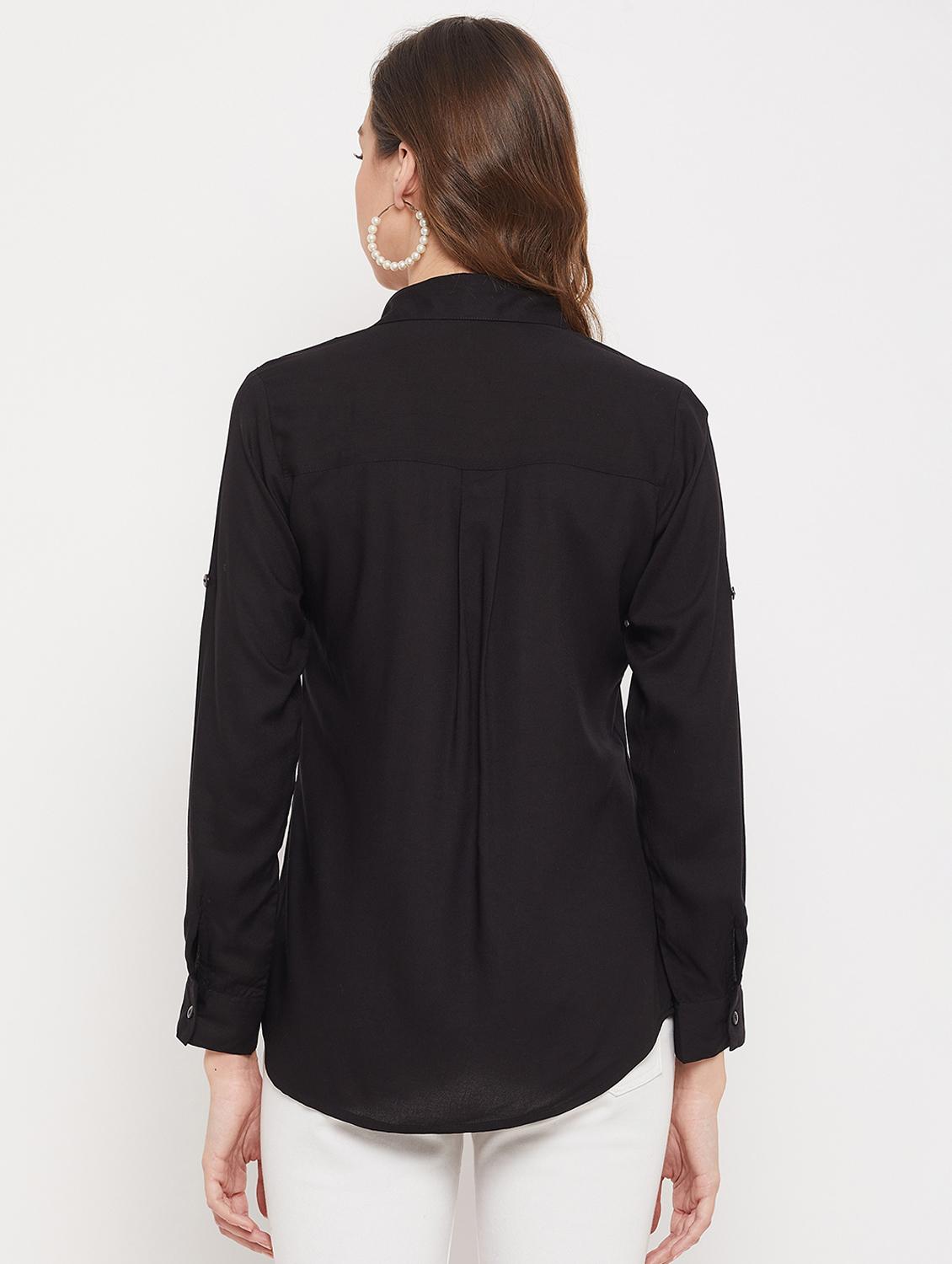 black embroidered shirt - 19225949 - Standard Image - 3
