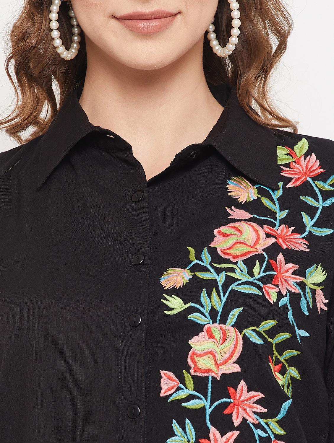 black embroidered shirt - 19225949 - Standard Image - 5