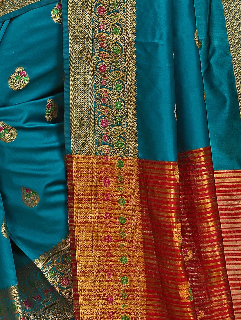 self design banarasi saree with blouse - 19226111 - Standard Image - 3