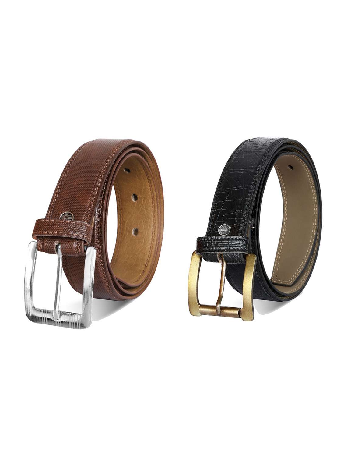 pack of 2 leatherette belt