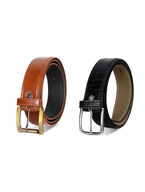 pack of 2 leatherette belt - 19227093 - Standard Image - 0