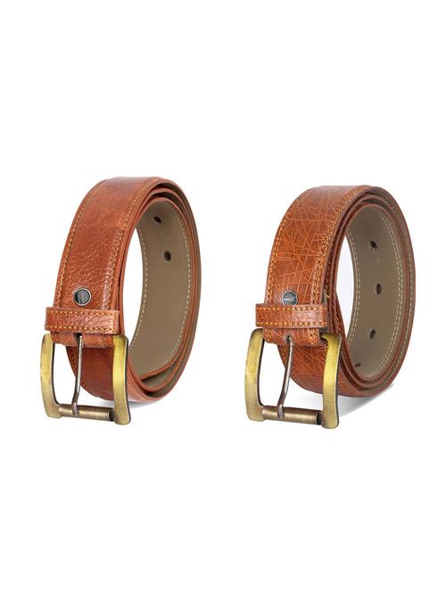 combo pack of brown leatherette belts - 19228020 -  Standard Image - 0