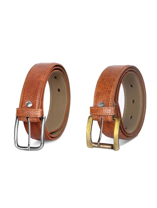 combo pack of brown leatherette belts - 19228023 - Standard Image - 0