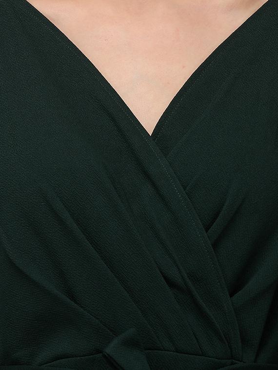 green solid fit & flare dress - 19232522 - Standard Image - 3