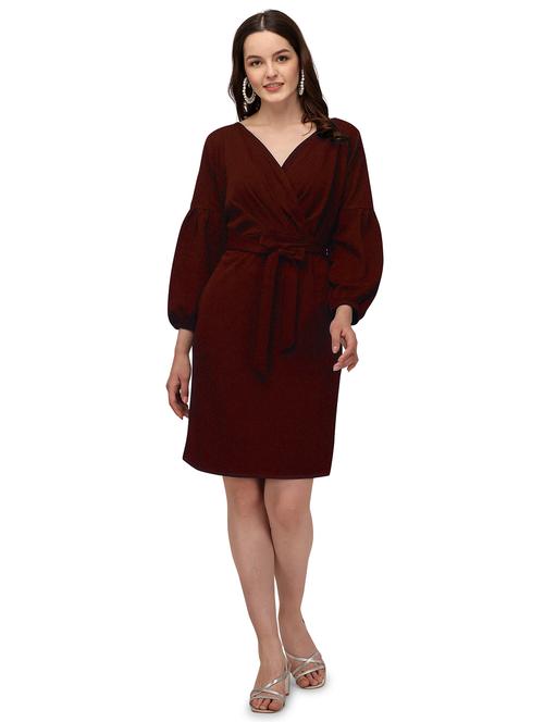green solid fit & flare dress - 19232523 - Standard Image - 0