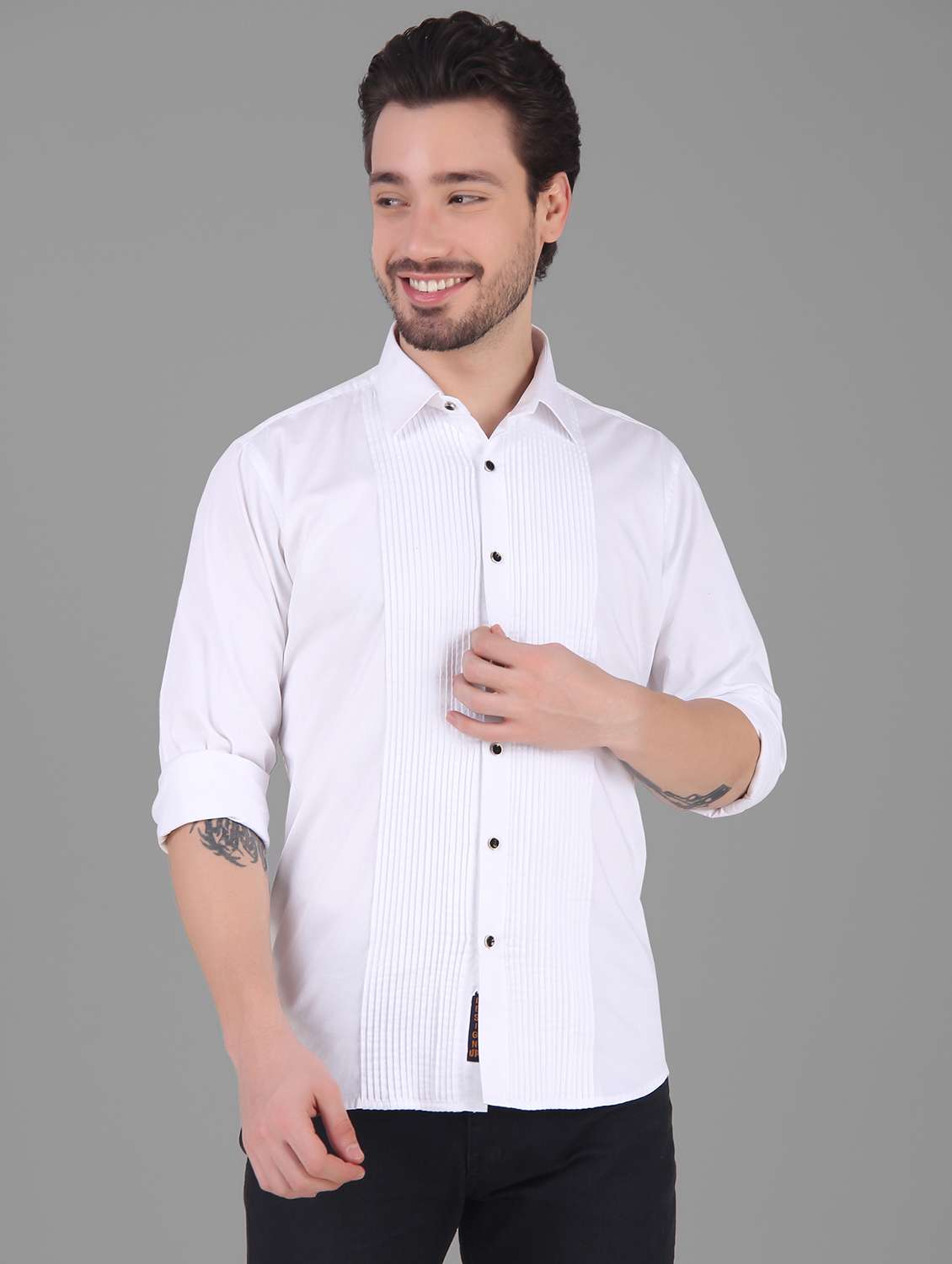 mens solid casual shirt - 19232575 - Zoom Image - 0