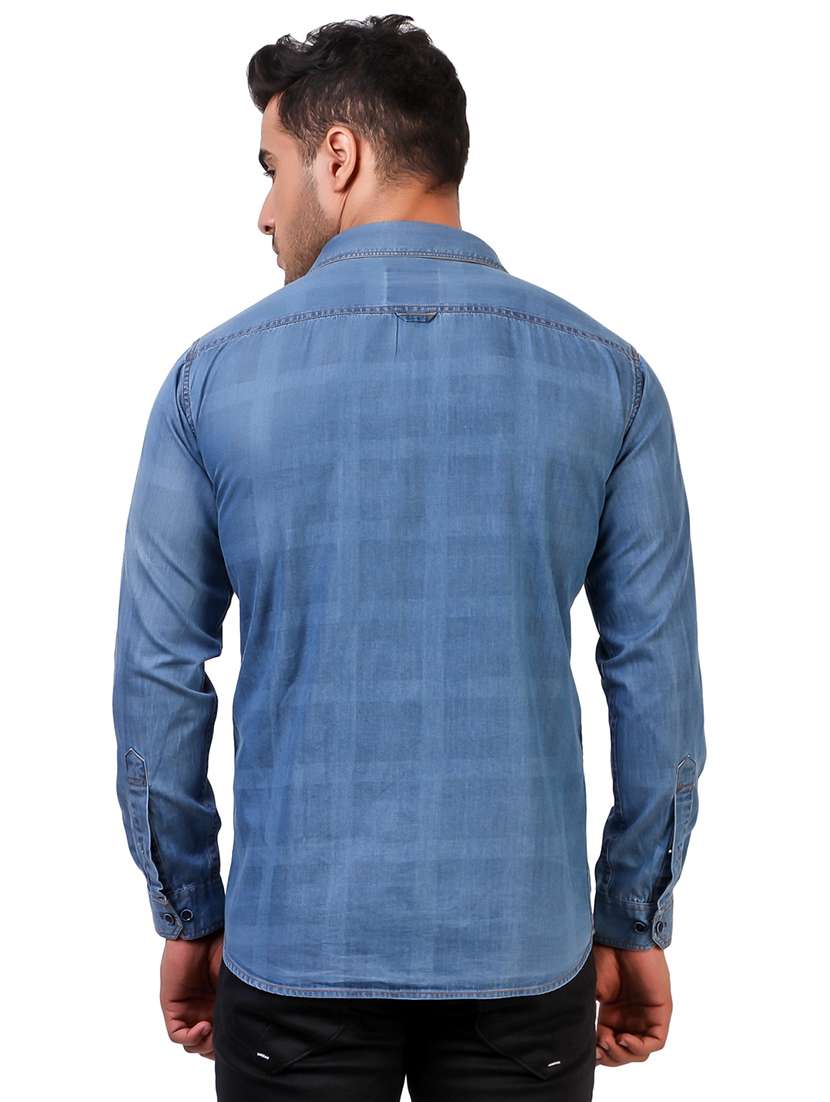 mens checks casual shirt - 19232576 - Standard Image - 3