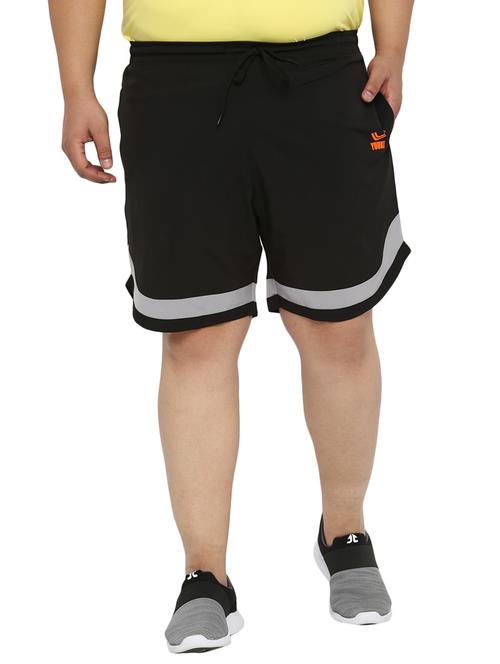 black mid rise color block shorts - 19233004 -  Standard Image - 0