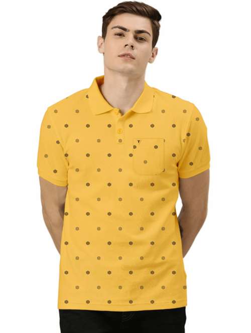 yellow cotton printed t-shirt - 19242872 - Standard Image - 0