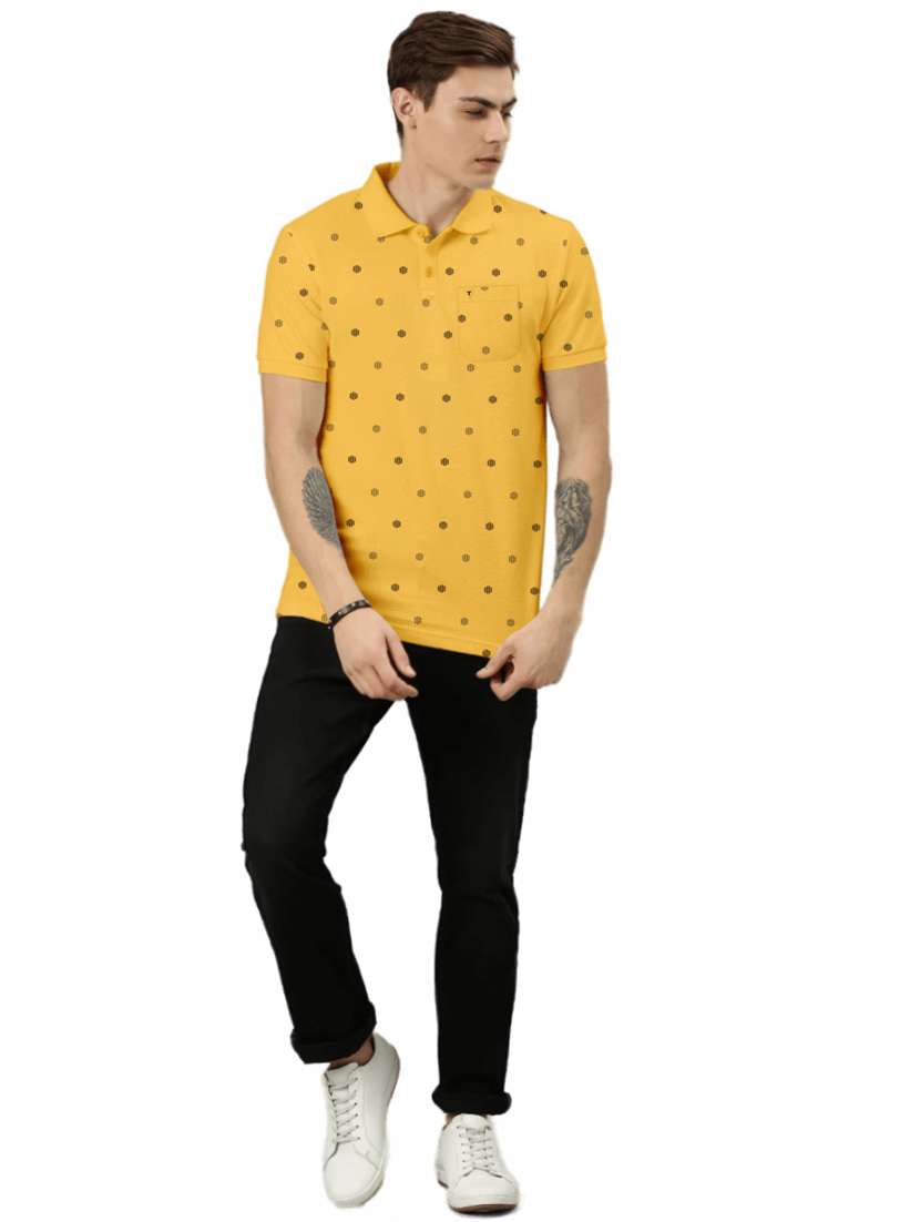 yellow cotton printed t-shirt - 19242872 - Standard Image - 3