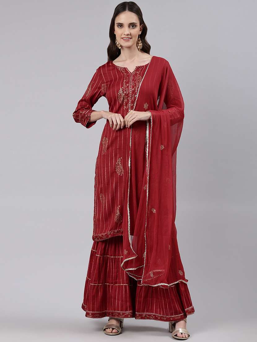 printed kurta sharara set - 19257401 - Zoom Image - 0
