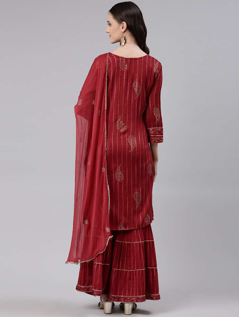 printed kurta sharara set - 19257401 - Standard Image - 3