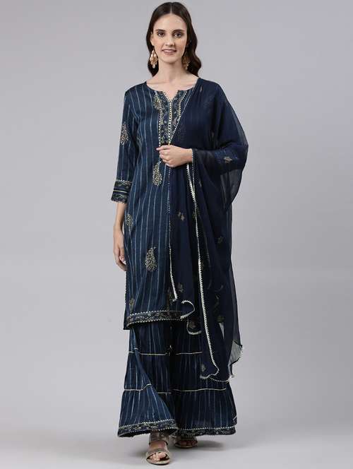 printed kurta sharara set - 19257402 - Standard Image - 0