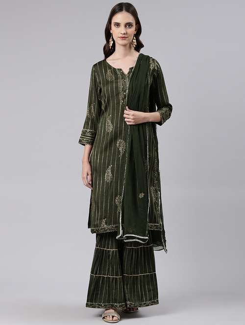 women kurta sharara set with dupatta - 19257404 - Standard Image - 0