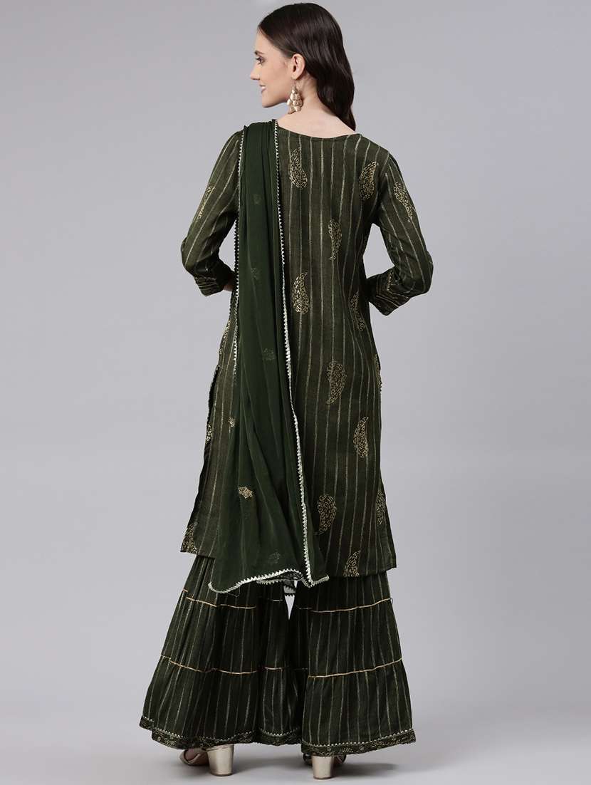 women kurta sharara set with dupatta - 19257404 - Standard Image - 3