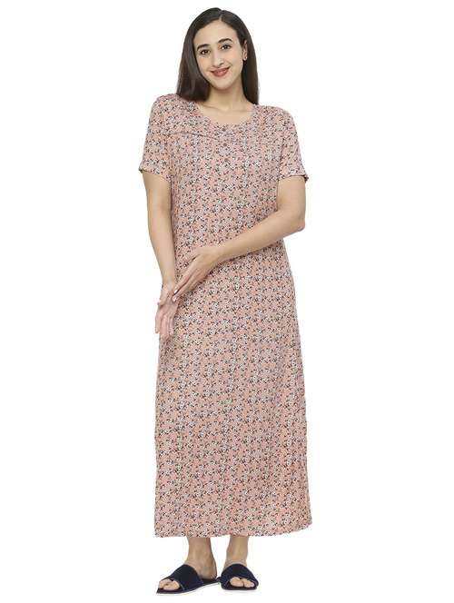 women printed cotton nighty  - 19257471 -  Standard Image - 0