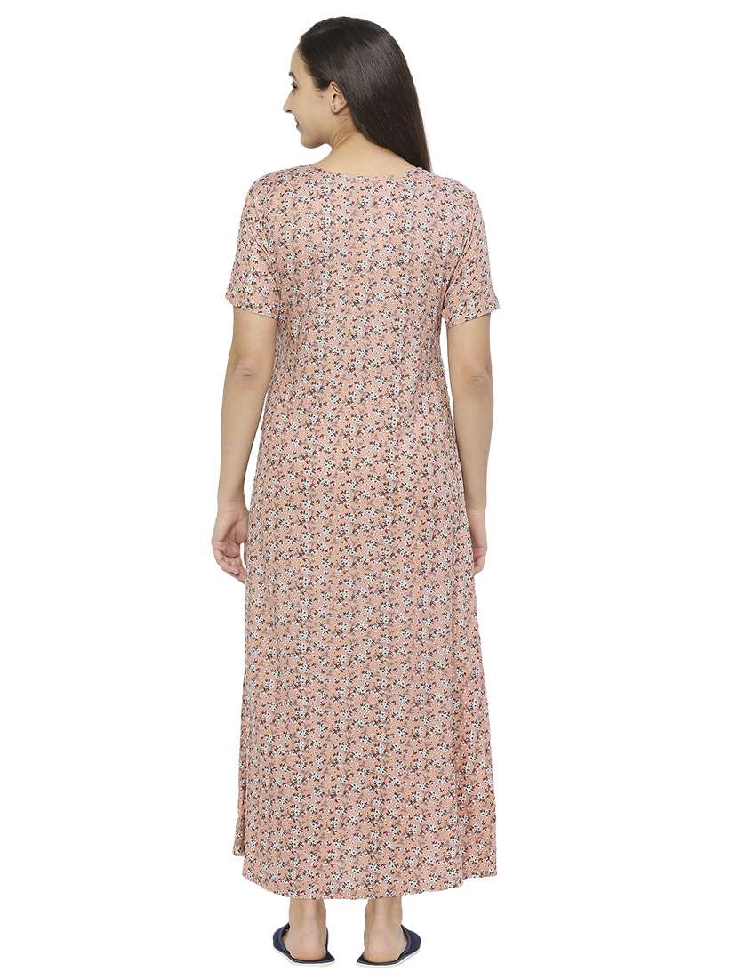 women printed cotton nighty  - 19257471 -  Standard Image - 3