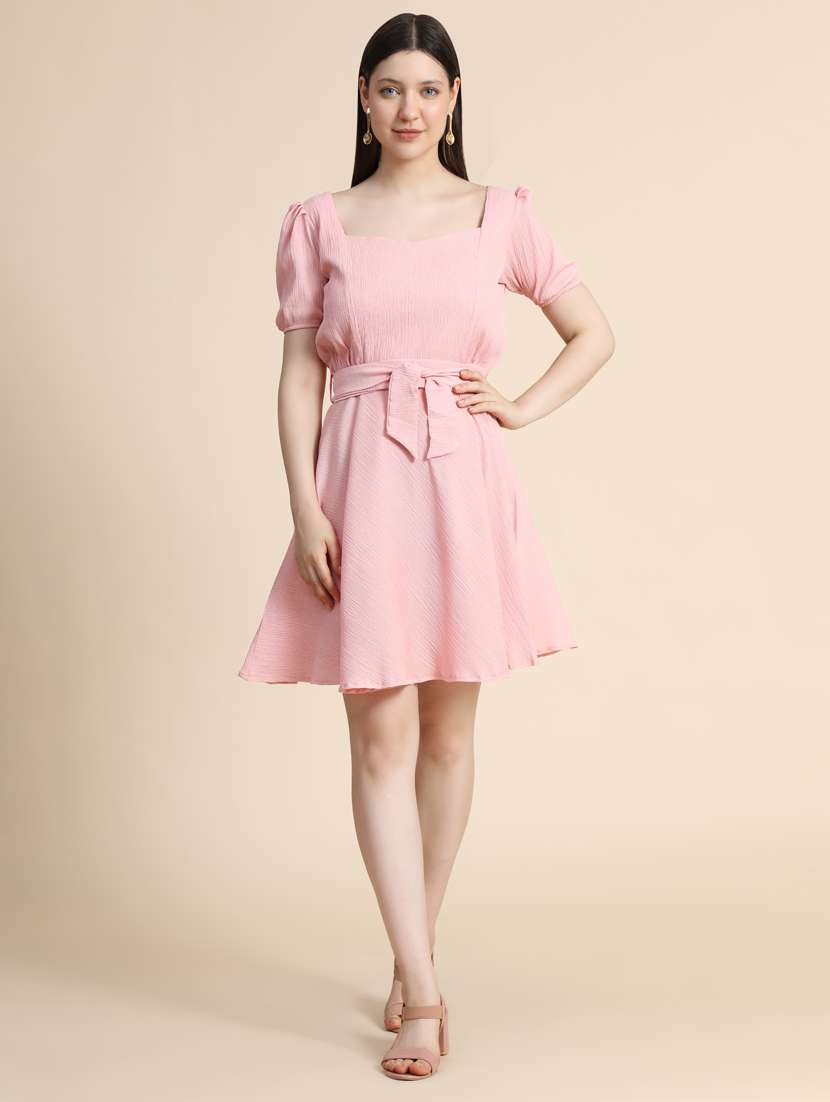 women's fit & flare solid dress - 19257635 - Zoom Image - 0