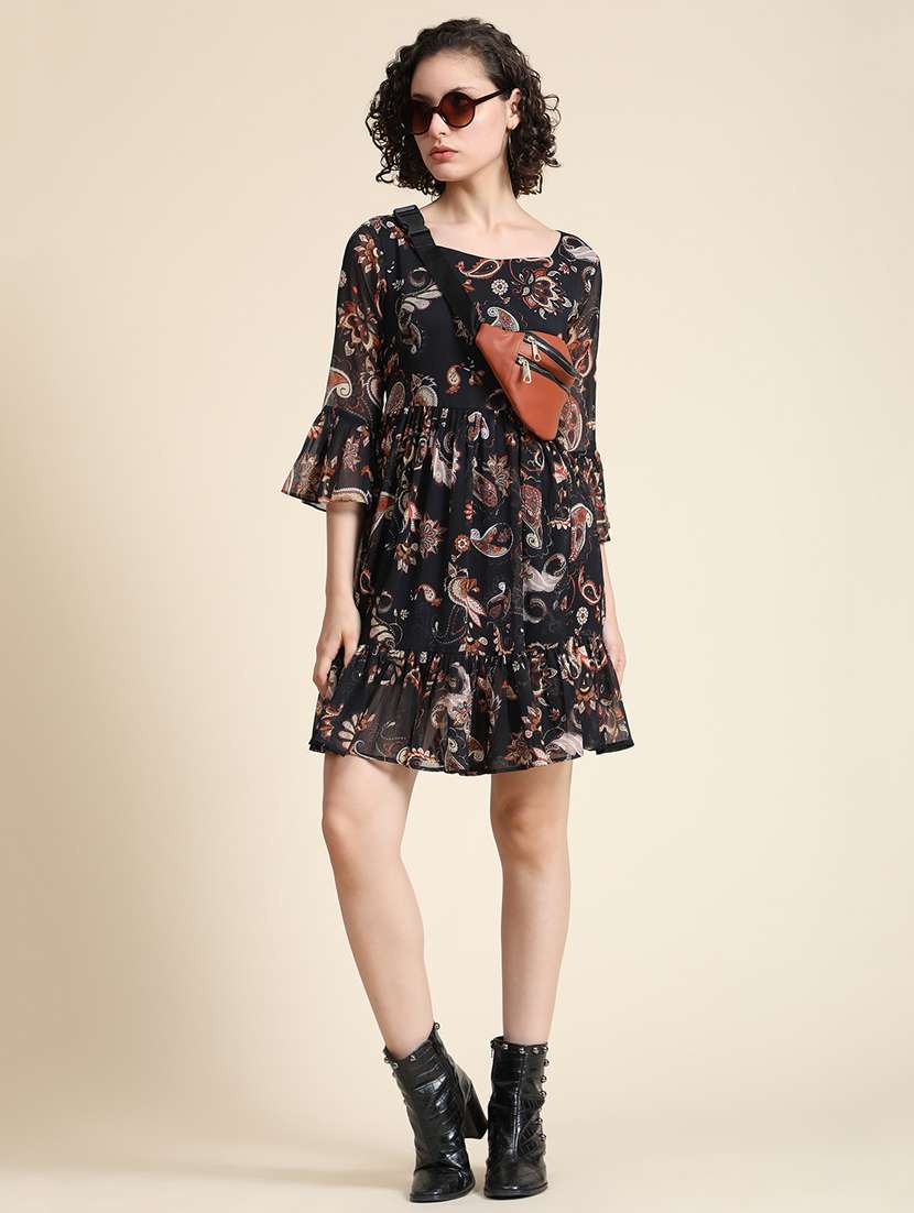 women's tiered dress paisley dress