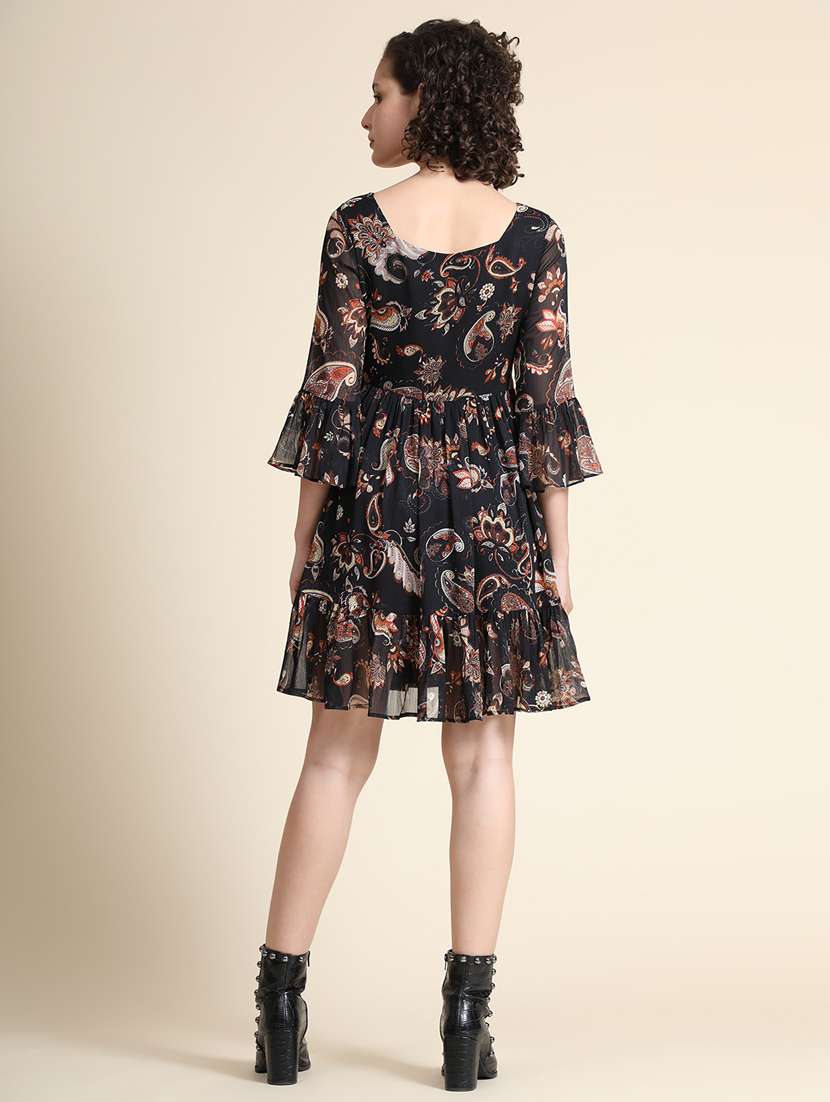 women's tiered dress paisley dress - 19257642 - Standard Image - 3