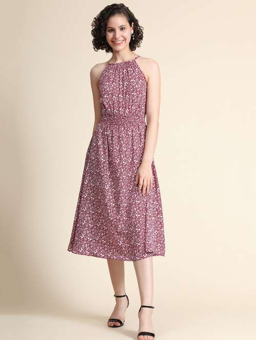 women's fit & flare printed dress - 19257648 -  Standard Image - 0