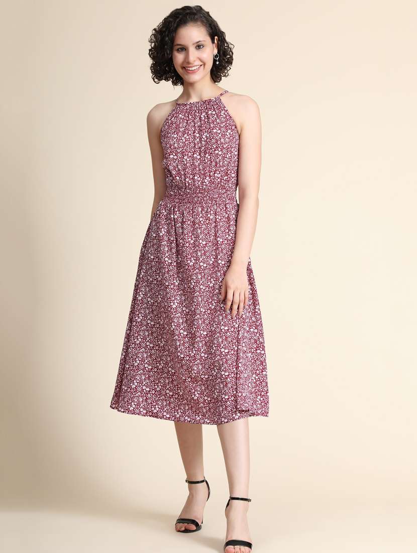 women's fit & flare printed dress