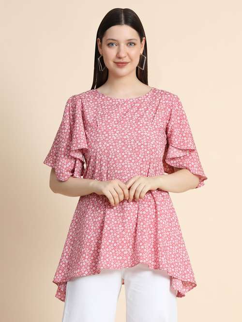 women's high-low round neck top - 19257693 -  Standard Image - 0