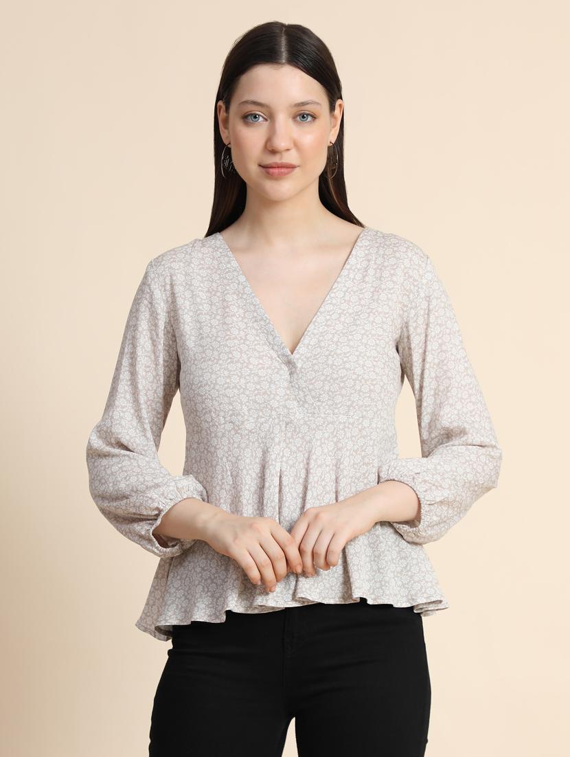 women's peplum v neck top - 19257705 - Zoom Image - 0