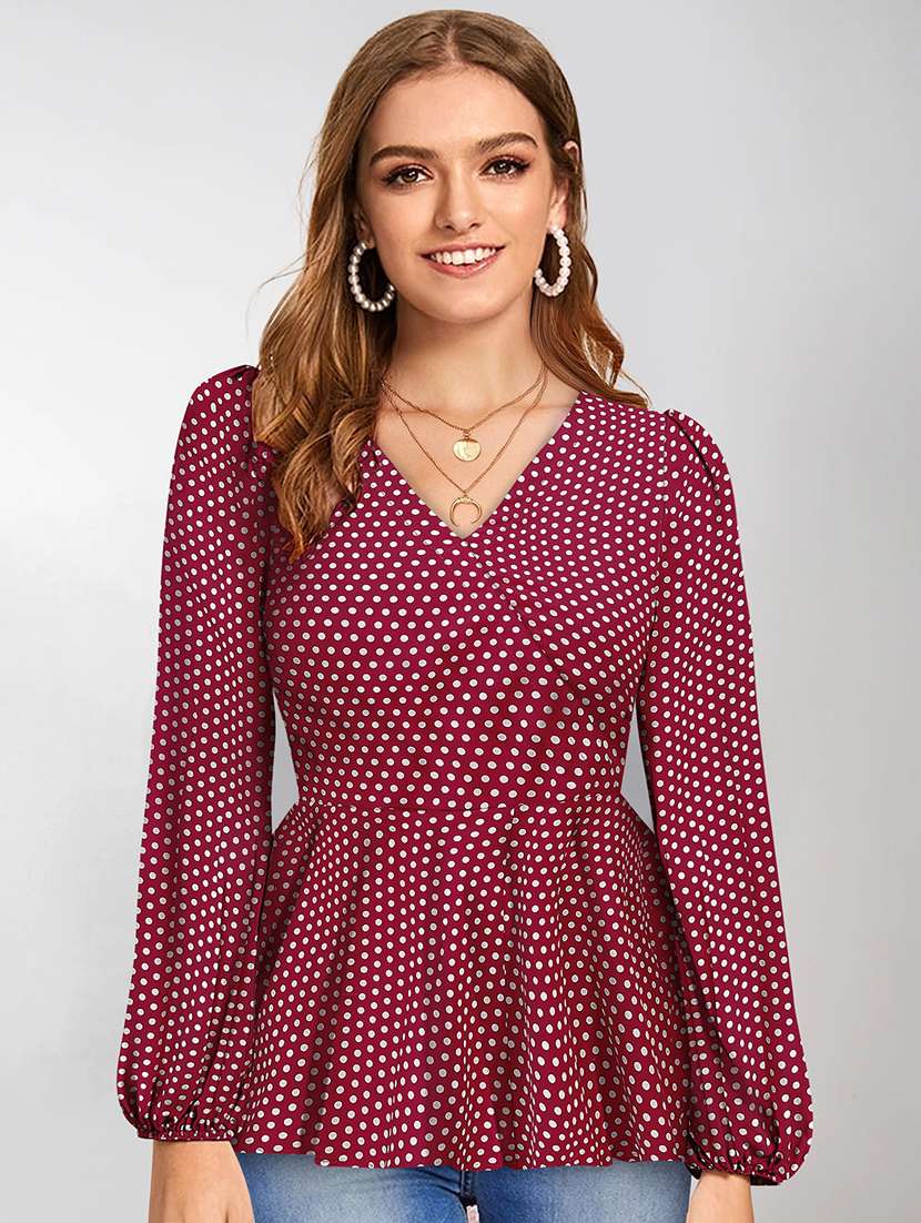 women's wrap v neck top - 19257709 - Zoom Image - 0