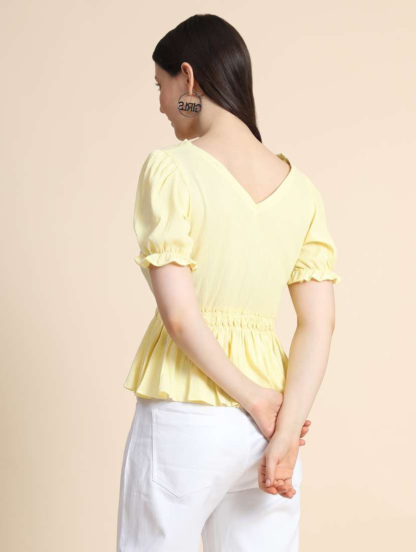 women's peplum v neck top - 19257717 -  Standard Image - 3