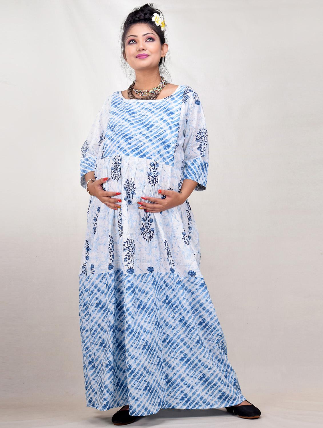 blue printed maternity wear - 19257832 -  Zoom Image - 0