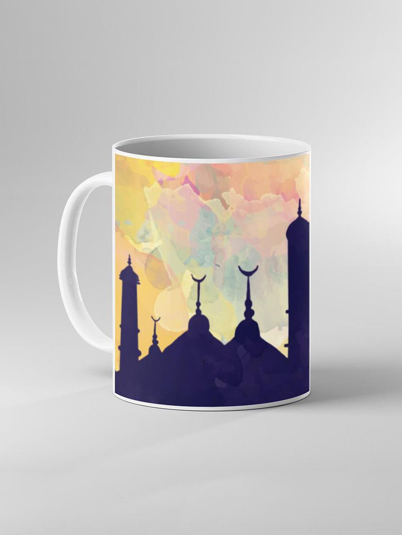 multi coloured printed coffee mug