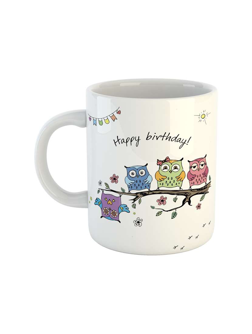 multi coloured printed coffee mug