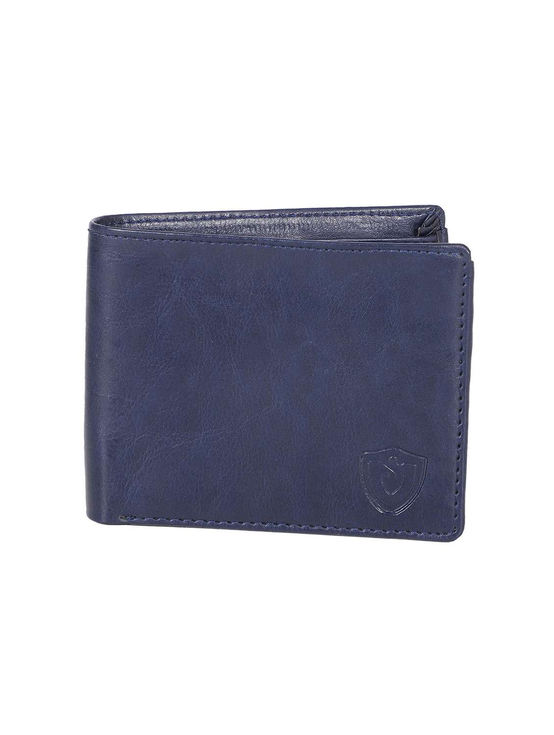 navy blue leatherette wallet