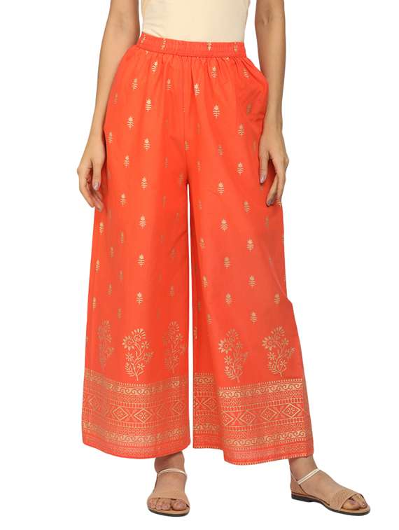 peach printed palazzo