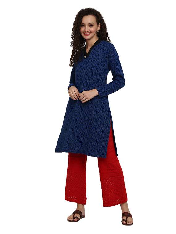 women red mid rise woolen palazzo - 19260926 -  Standard Image - 3