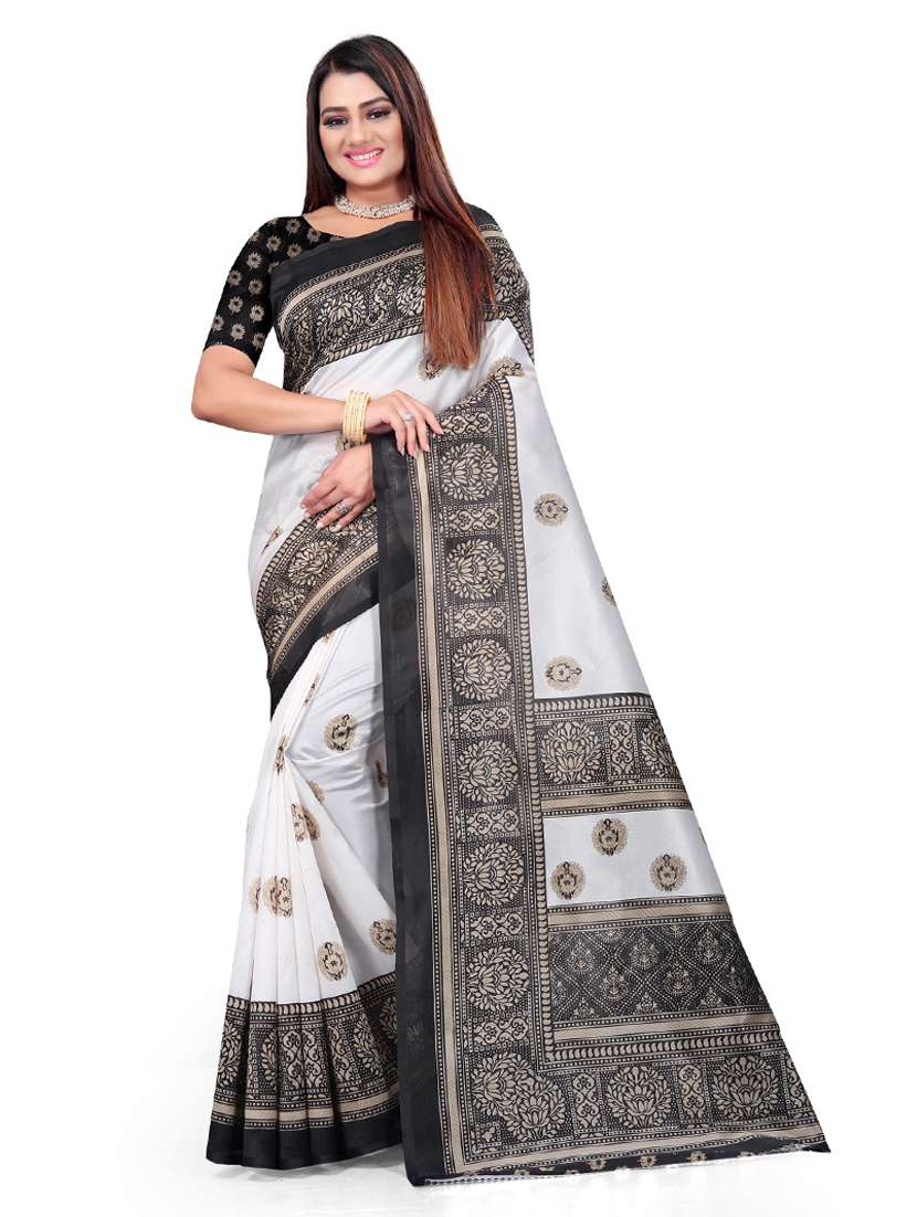 women printed saree with blouse