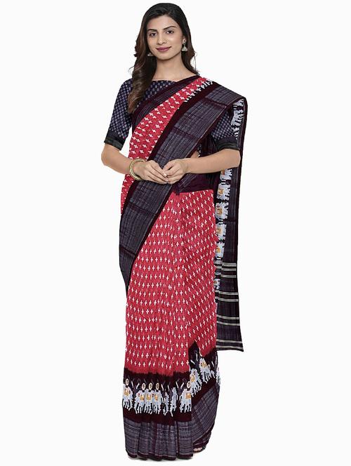 women's kalamkari red colored saree with blouse - 19261757 - Standard Image - 0