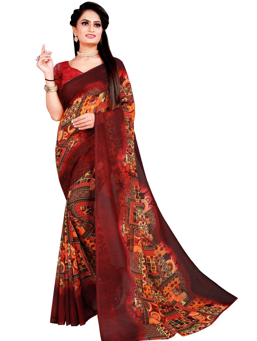 printed bollywood saree with blouse - 19263268 - Zoom Image - 0