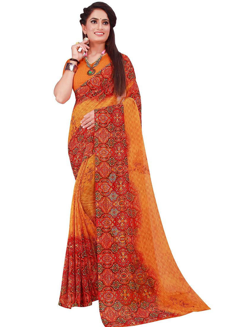 printed bollywood saree with blouse - 19263282 - Zoom Image - 0