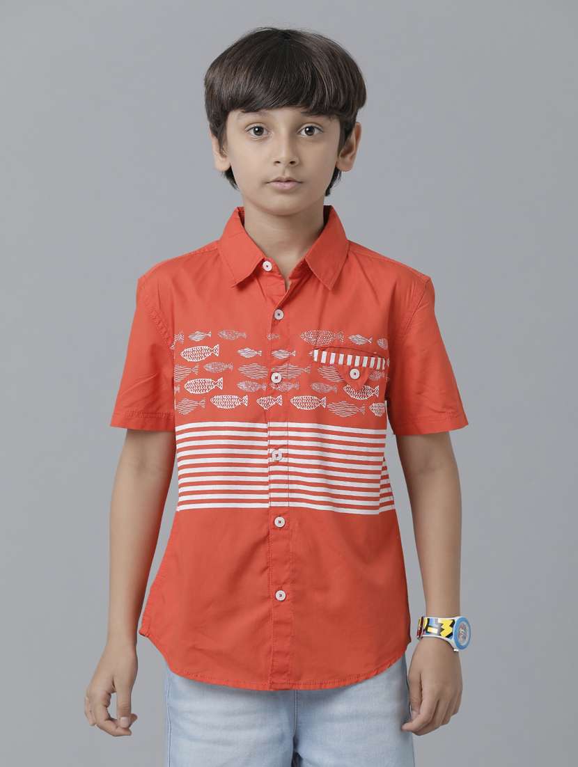 orange printed shirt - 19263342 - Zoom Image - 0