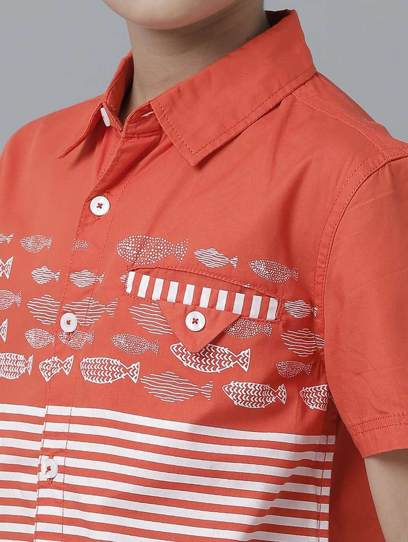 orange printed shirt - 19263342 - Standard Image - 5