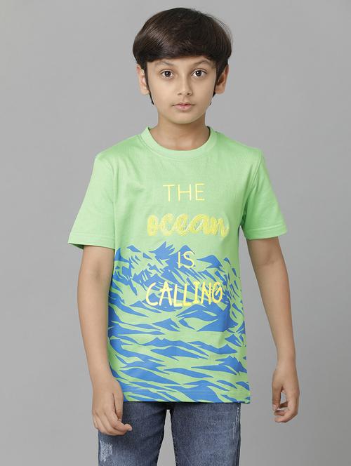 green printed casual t-shirt - 19263386 -  Standard Image - 0
