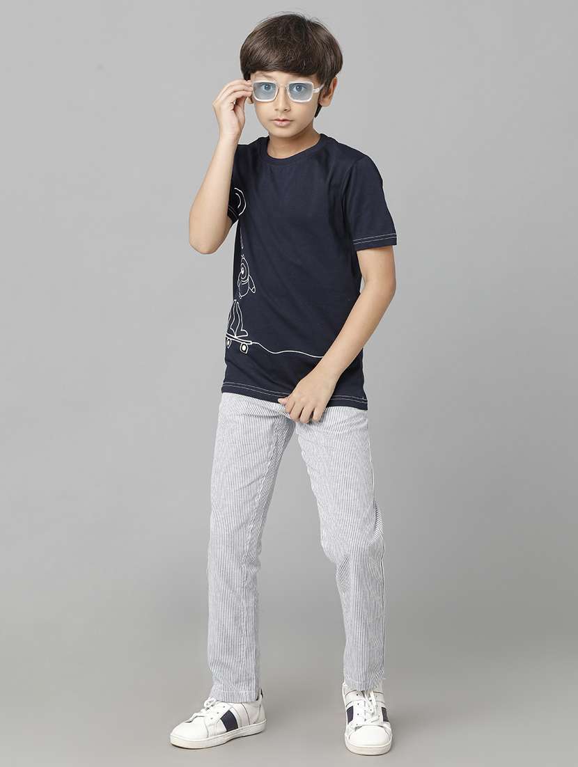 blue striped casual trouser - 19263417 -  Standard Image - 3