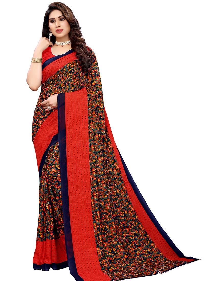 floral printed saree with blouse - 19263533 -  Zoom Image - 0