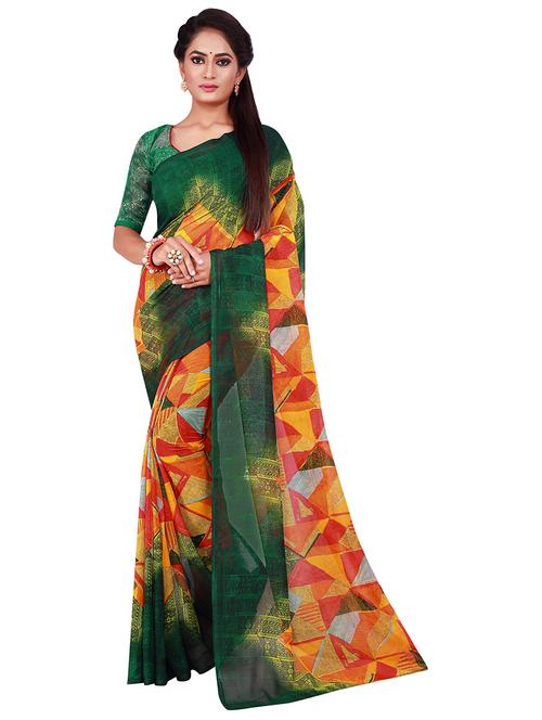 self design printed saree with blouse - 19264848 - Standard Image - 0