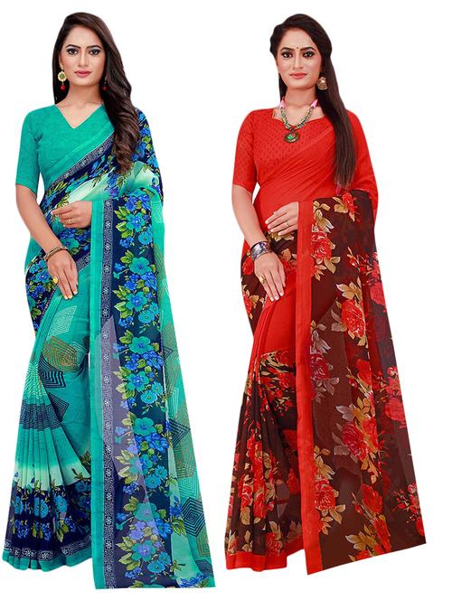 women's saree combo with blouse - 19264971 - Standard Image - 0
