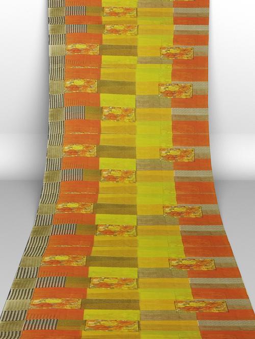 women's geometric yellow colored saree with blouse - 19265618 - Standard Image - 0