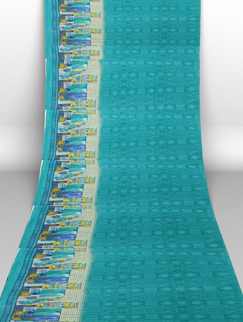 women's self design turquoise colored saree with blouse - 19265622 - Standard Image - 0