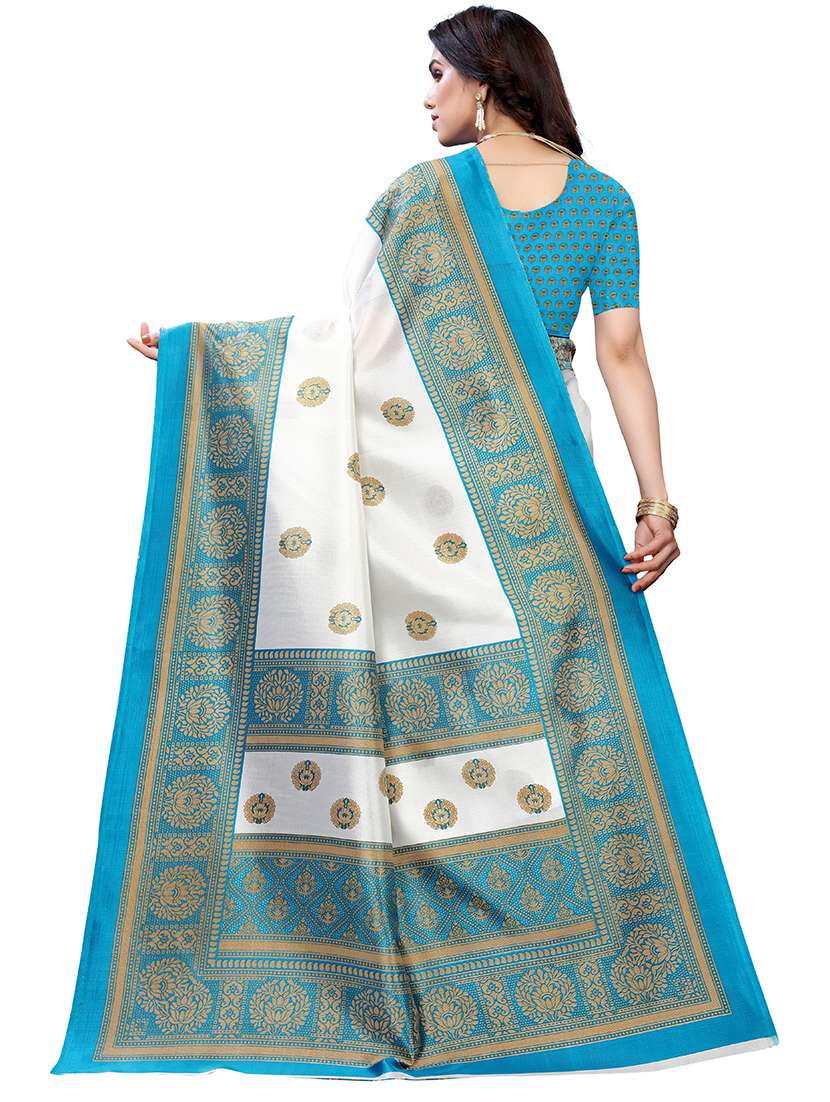 women printed saree with blouse - 19265701 -  Standard Image - 3